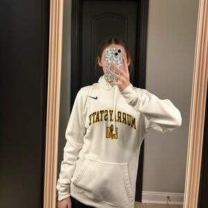 Nike White Hoodie with Yellow and Black Logo